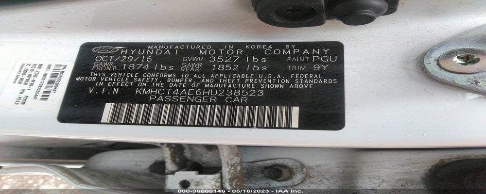 KMHCT4AE6HU238523 2017 HYUNDAI ACCENT photo no. 9