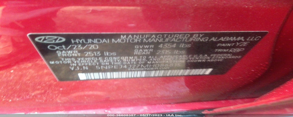5NPEJ4J27MH086815 2021 HYUNDAI SONATA photo no. 9