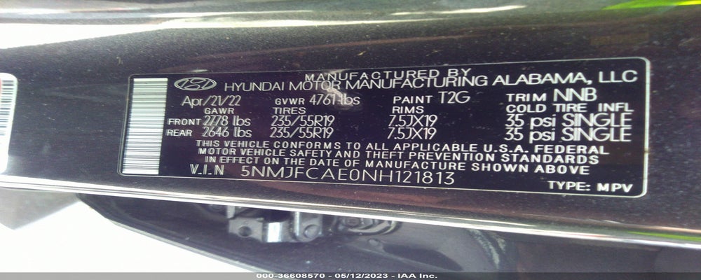 5NMJFCAE0NH121813 2022 HYUNDAI TUCSON photo no. 9
