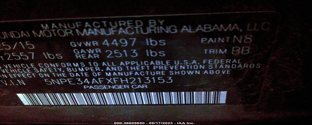5NPE34AFXFH213153 2015 HYUNDAI SONATA photo no. 9