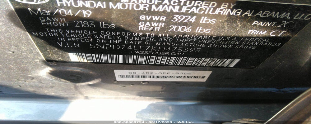 5NPD74LF7KH475395 2019 HYUNDAI ELANTRA photo no. 9