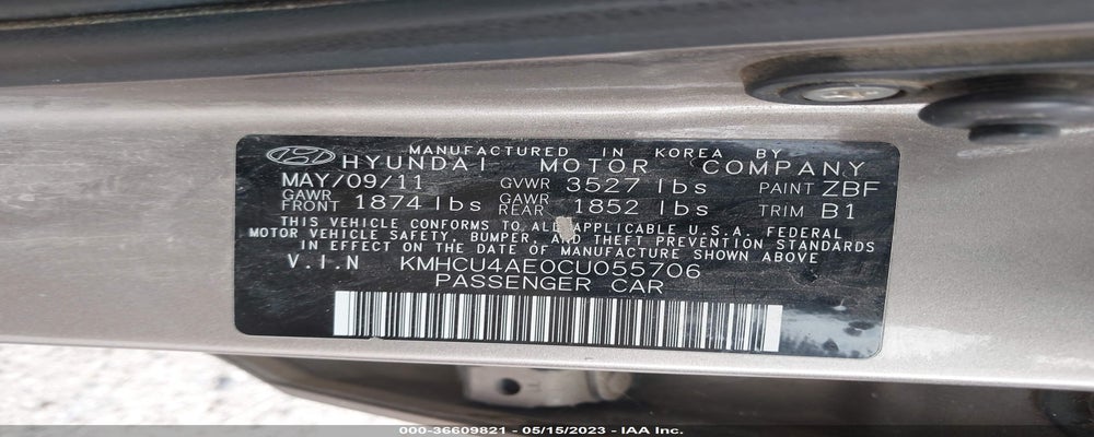 KMHCU4AE0CU055706 2012 HYUNDAI ACCENT photo no. 9