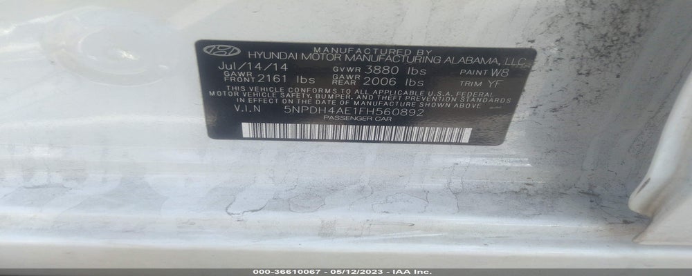 5NPDH4AE1FH560892 2015 HYUNDAI ELANTRA photo no. 9