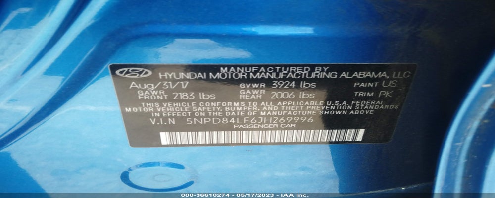 5NPD84LF6JH269996 2018 HYUNDAI ELANTRA photo no. 9