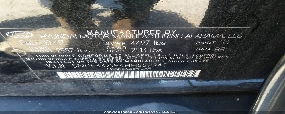 5NPE34AF4HH559945 2017 HYUNDAI SONATA photo no. 9