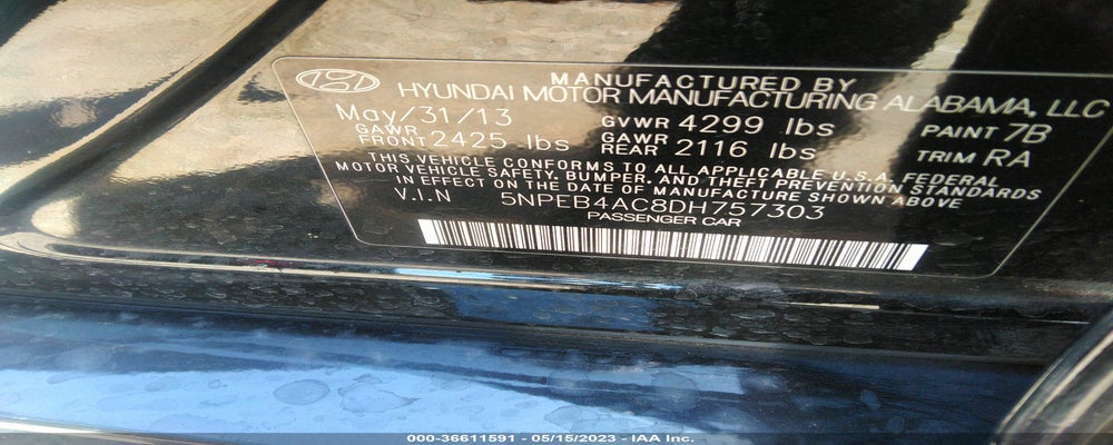 5NPEB4AC8DH757303 2013 HYUNDAI SONATA photo no. 9