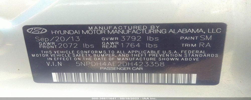 5NPDH4AE2DH423358 2013 HYUNDAI ELANTRA photo no. 9