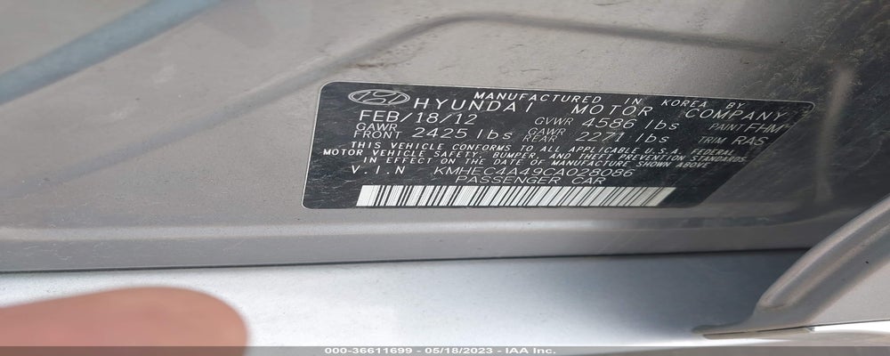 KMHEC4A49CA028086 2012 HYUNDAI SONATA photo no. 9