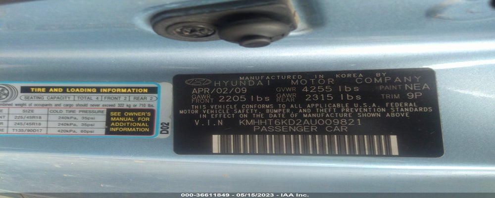 KMHHT6KD2AU009821 2010 HYUNDAI GENESIS COUPE photo no. 9