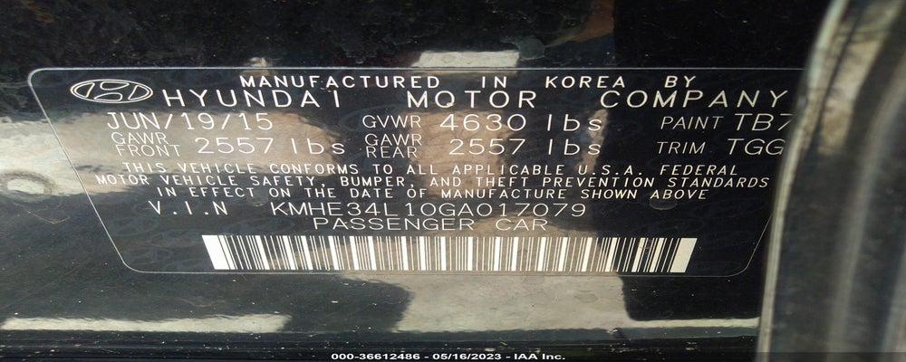 KMHE34L10GA017079 2016 HYUNDAI SONATA HYBRID photo no. 9