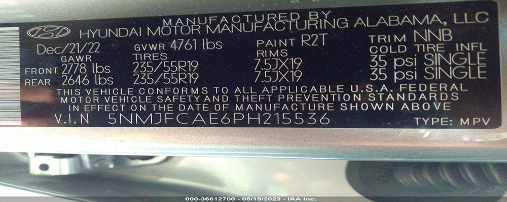 5NMJFCAE6PH215536 2023 HYUNDAI TUCSON photo no. 9