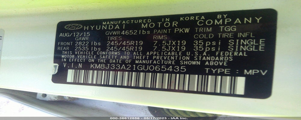 KM8J33A21GU065435 2016 HYUNDAI TUCSON photo no. 9