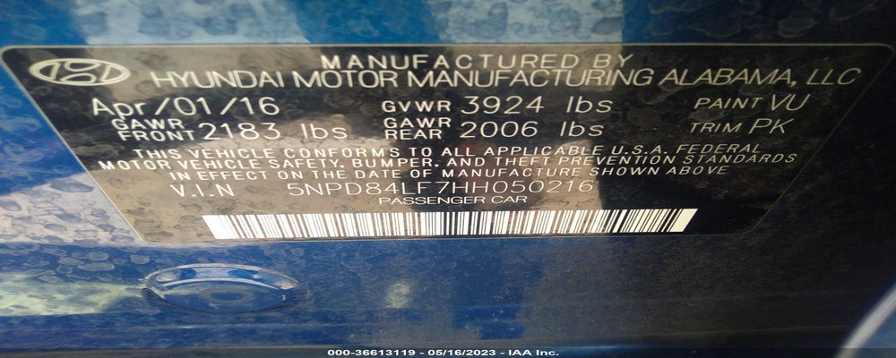 5NPD84LF7HH050216 2017 HYUNDAI ELANTRA photo no. 9