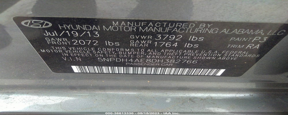 5NPDH4AE8DH382766 2013 HYUNDAI ELANTRA photo no. 9