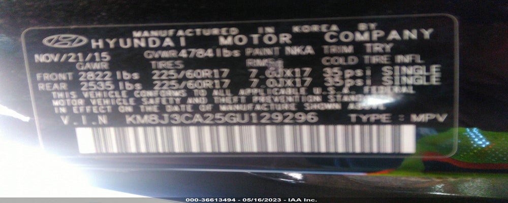 KM8J3CA25GU129296 2016 HYUNDAI TUCSON photo no. 9