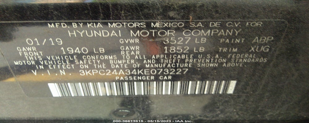 3KPC24A34KE073227 2019 HYUNDAI ACCENT photo no. 9