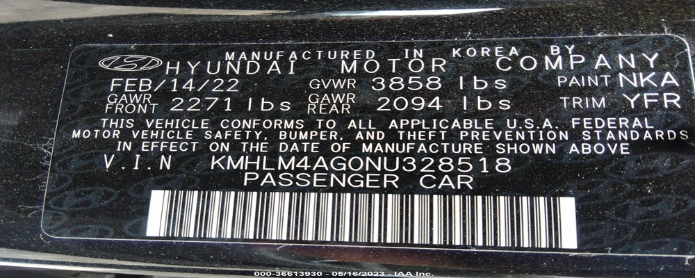 KMHLM4AG0NU328518 2022 HYUNDAI ELANTRA photo no. 9