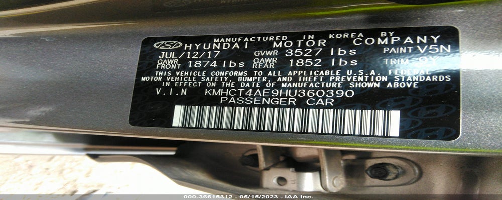 KMHCT4AE9HU360390 2017 HYUNDAI ACCENT photo no. 9