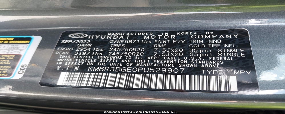 KM8R3DGE0PU529907 2023 HYUNDAI PALISADE photo no. 9