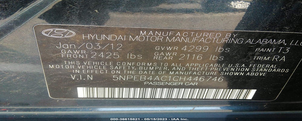 5NPEB4AC1CH446746 2012 HYUNDAI SONATA photo no. 9