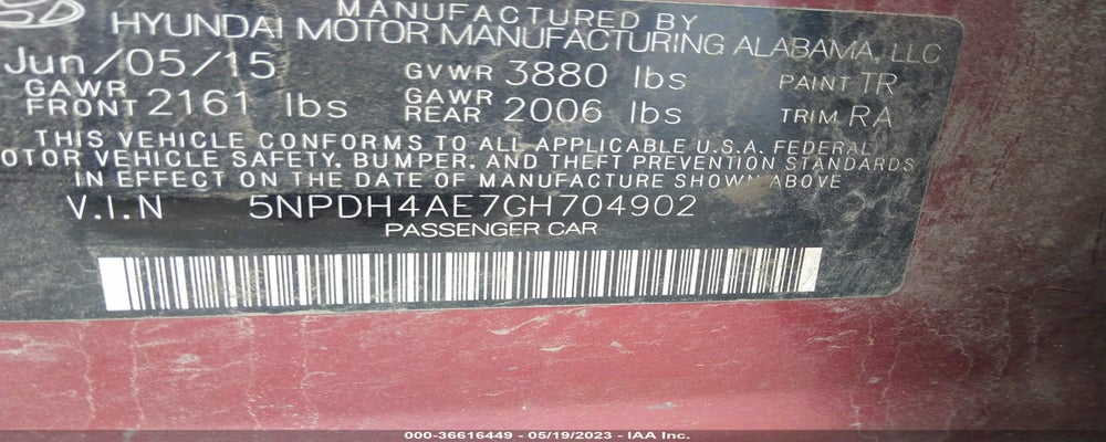 5NPDH4AE7GH704902 2016 HYUNDAI ELANTRA photo no. 9