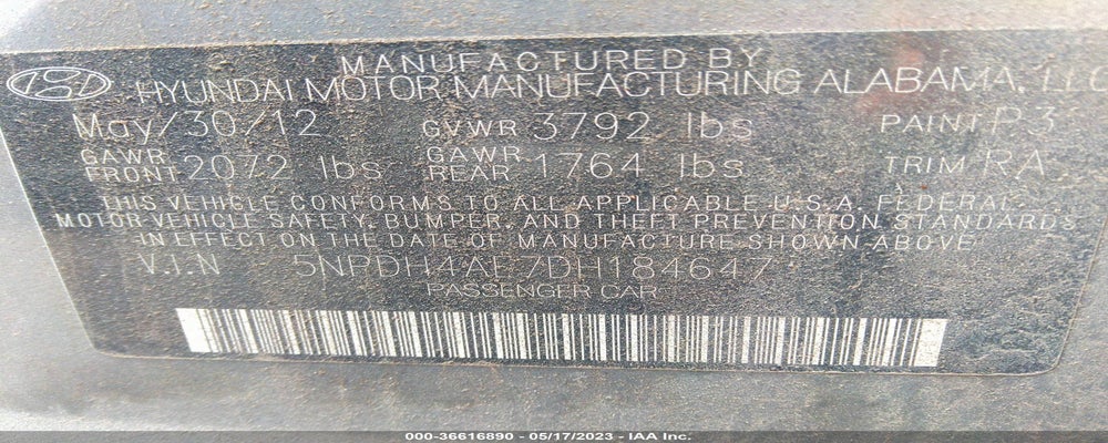 5NPDH4AE7DH184647 2013 HYUNDAI ELANTRA photo no. 9