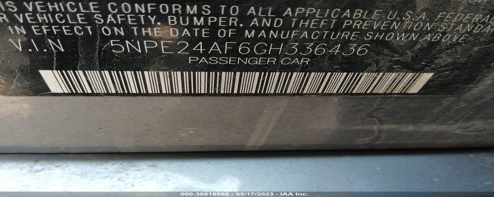 5NPE24AF6GH336436 2016 HYUNDAI SONATA photo no. 9