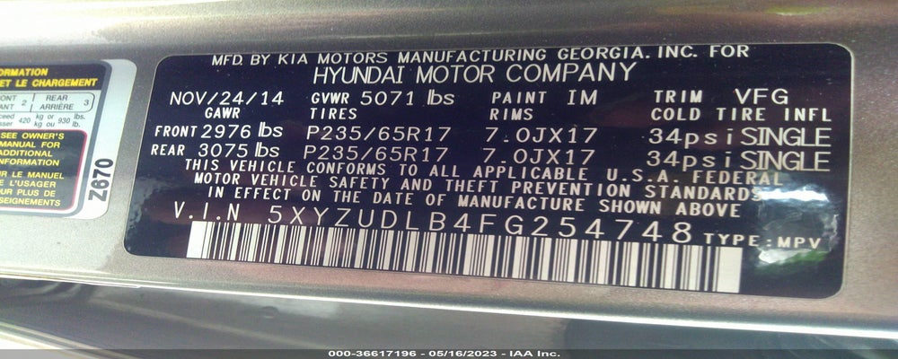 5XYZUDLB4FG254748 2015 HYUNDAI SANTA FE SPORT photo no. 9