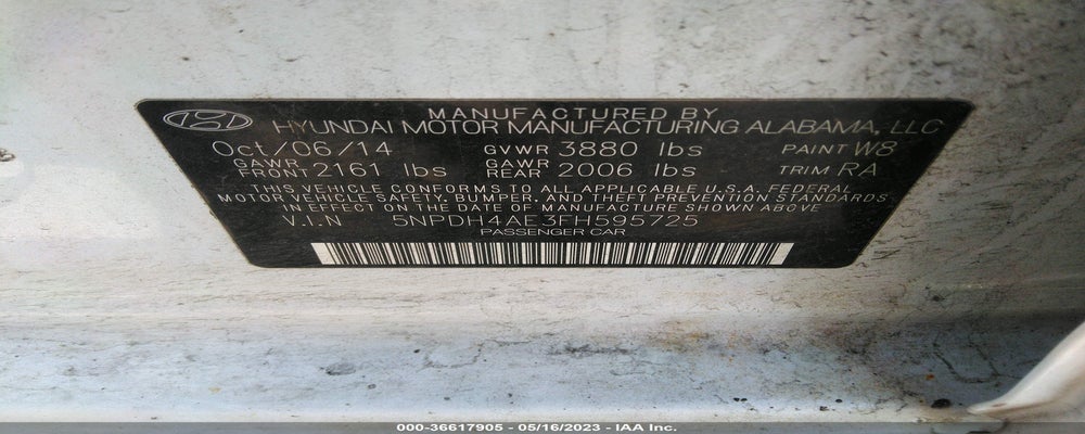 5NPDH4AE3FH595725 2015 HYUNDAI ELANTRA photo no. 9