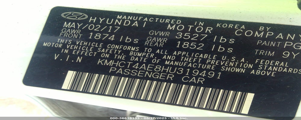KMHCT4AE8HU319491 2017 HYUNDAI ACCENT photo no. 9