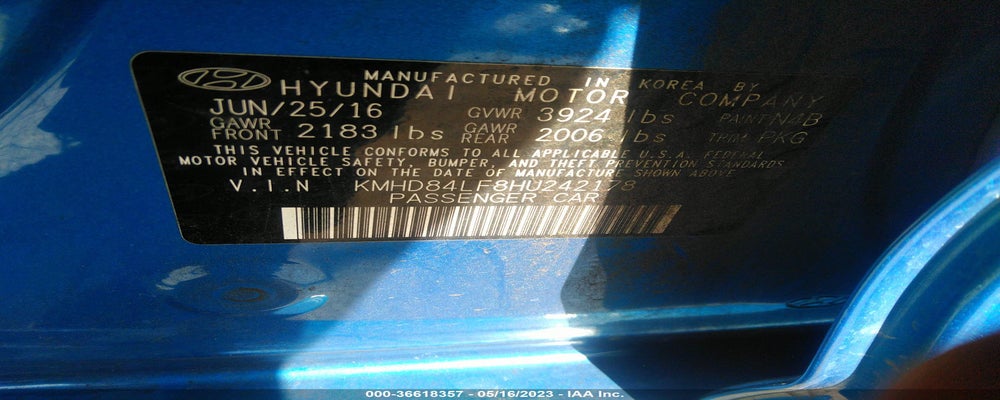 KMHD84LF8HU242178 2017 HYUNDAI ELANTRA photo no. 9