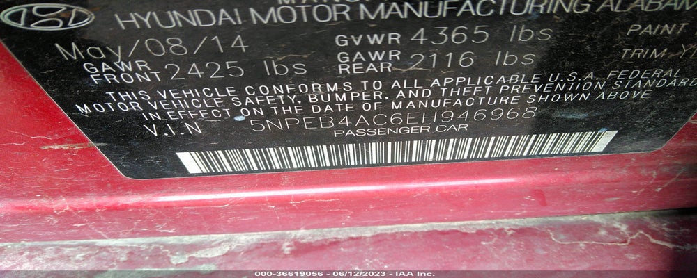 5NPEB4AC6EH946968 2014 HYUNDAI SONATA photo no. 9