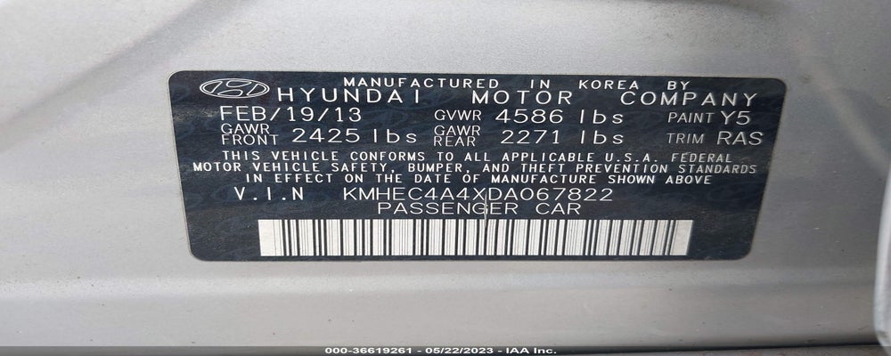 KMHEC4A4XDA067822 2013 HYUNDAI SONATA HYBRID photo no. 9