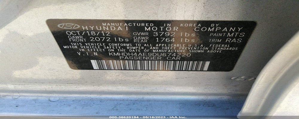 KMHDH4AE9DU674220 2013 HYUNDAI ELANTRA photo no. 9