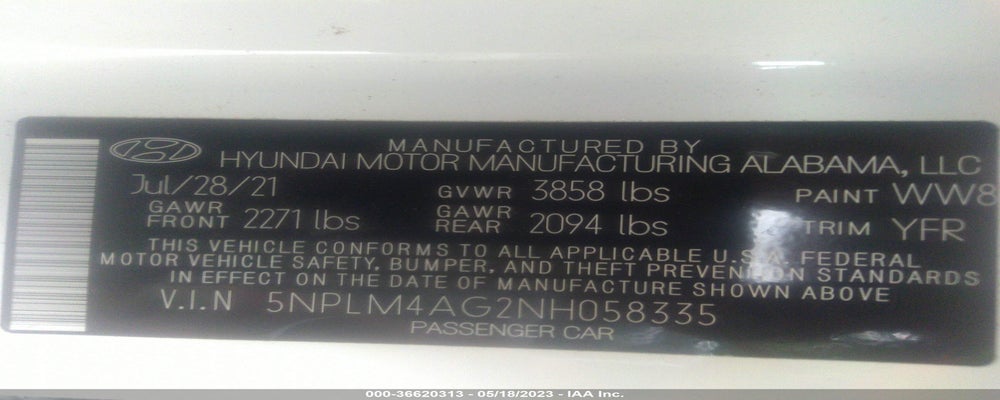 5NPLM4AG2NH058335 2022 HYUNDAI ELANTRA photo no. 9