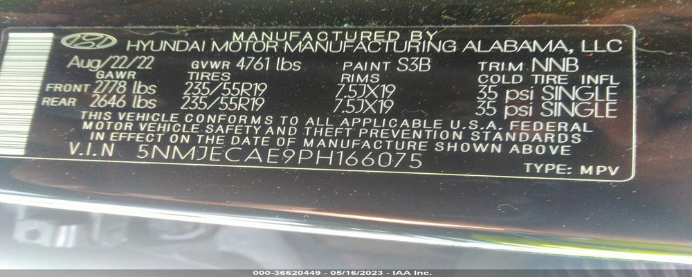 5NMJECAE9PH166075 2023 HYUNDAI TUCSON photo no. 9