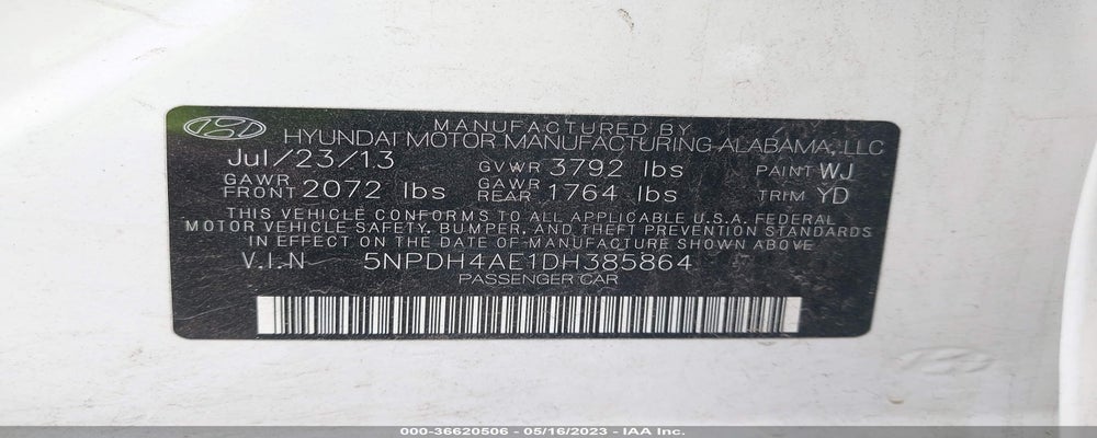 5NPDH4AE1DH385864 2013 HYUNDAI ELANTRA photo no. 9