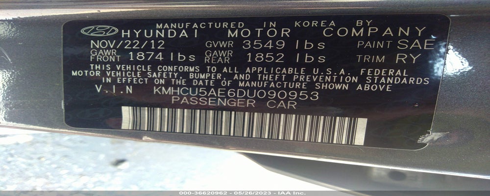 KMHCU5AE6DU090953 2013 HYUNDAI ACCENT photo no. 9