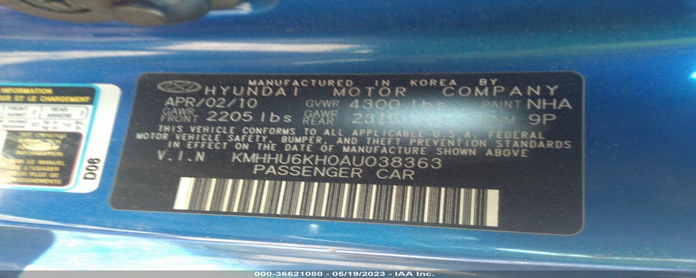 KMHHU6KH0AU038363 2010 HYUNDAI GENESIS COUPE photo no. 9