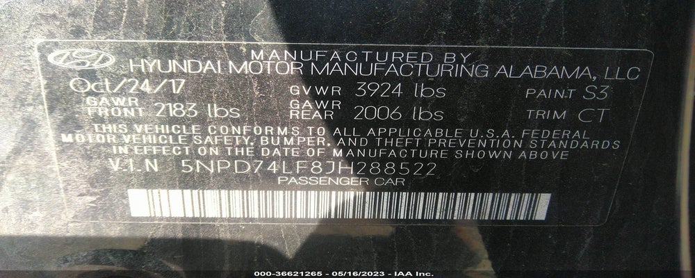 5NPD74LF8JH288522 2018 HYUNDAI ELANTRA photo no. 9