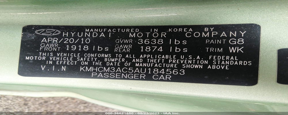 KMHCM3AC5AU184563 2010 HYUNDAI ACCENT photo no. 9