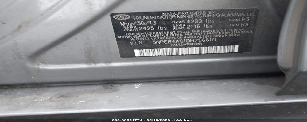 5NPEB4AC1DH756610 2013 HYUNDAI SONATA photo no. 9
