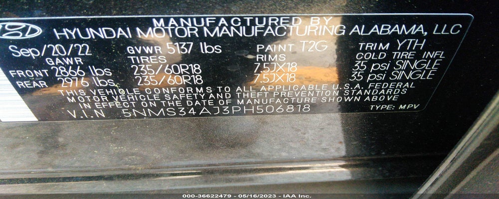 5NMS34AJ3PH506818 2023 HYUNDAI SANTA FE photo no. 9