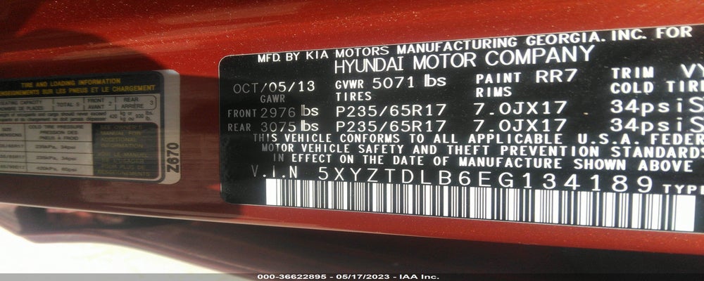 5XYZTDLB6EG134189 2014 HYUNDAI SANTA FE SPORT photo no. 9