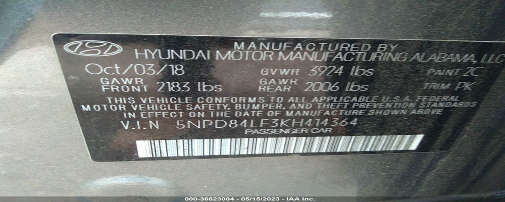 5NPD84LF3KH414364 2019 HYUNDAI ELANTRA photo no. 9