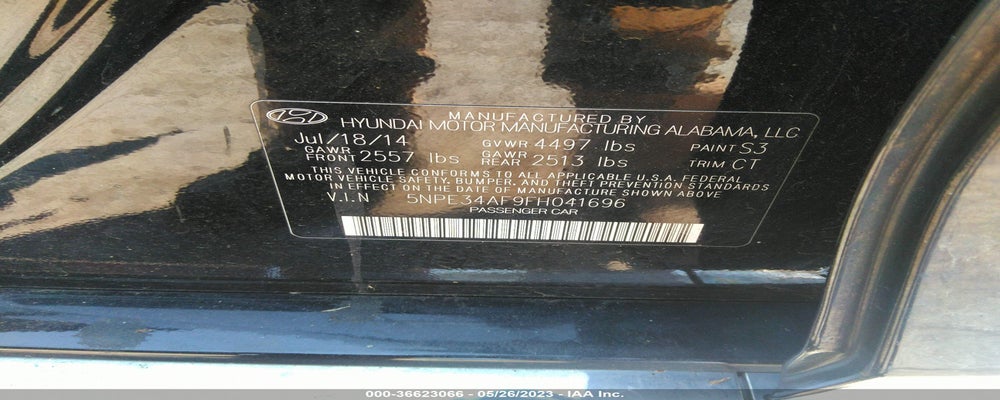 5NPE34AF9FH041696 2015 HYUNDAI SONATA photo no. 9