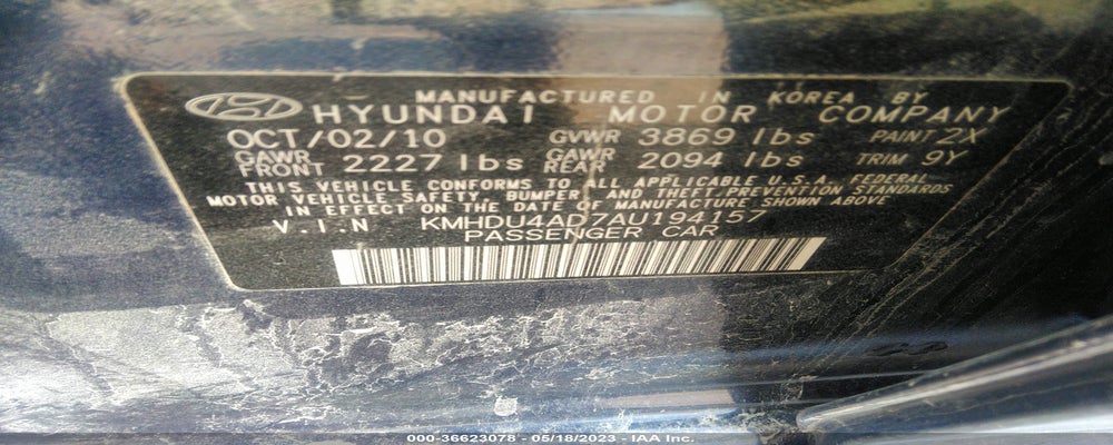 KMHDU4AD7AU194157 2010 HYUNDAI ELANTRA photo no. 9