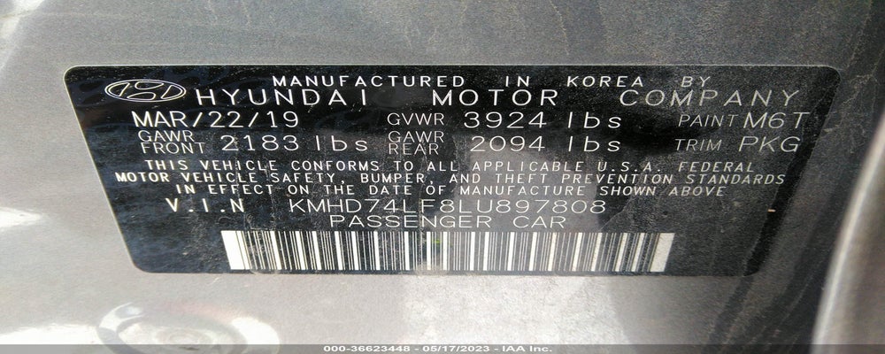 KMHD74LF8LU897808 2020 HYUNDAI ELANTRA photo no. 9