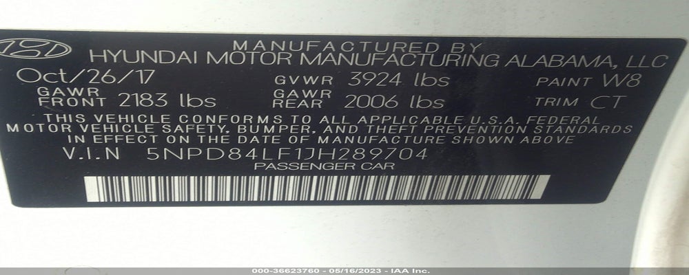 5NPD84LF1JH289704 2018 HYUNDAI ELANTRA photo no. 9