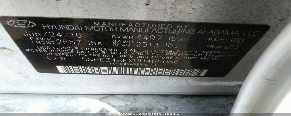 5NPE34AFXHH466086 2017 HYUNDAI SONATA photo no. 9